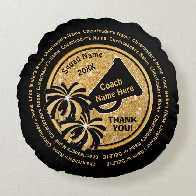 Coussins Ronds Noir et acclamation de cadeau d'appréciation (Devant)