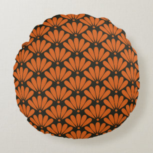 Coussins Ronds Noir et bronze orange orange oriental p