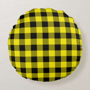 Coussins Ronds Noir et jaune prélevé