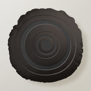Coussins Ronds Noir métallique frais de cercles avec toute