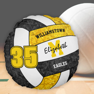 Coussins Ronds noir or filles sports volley équipe couleurs