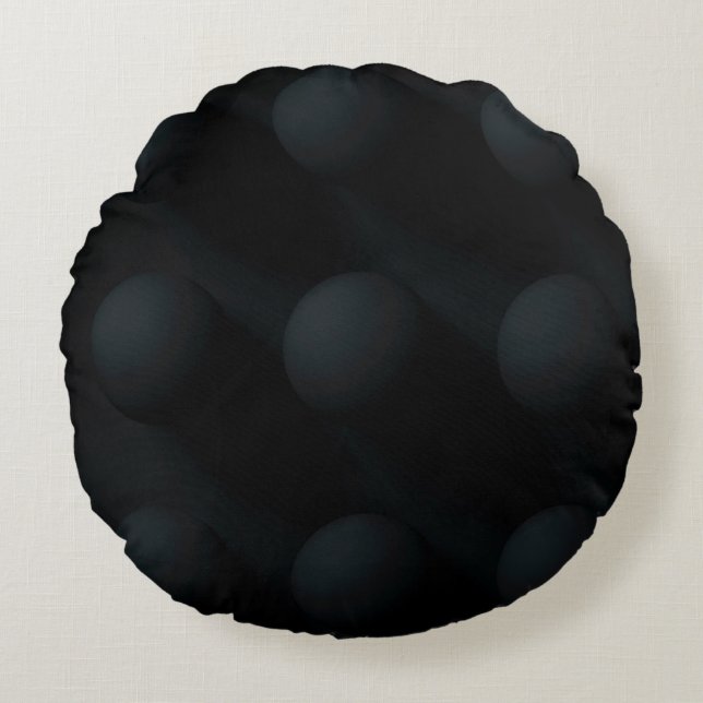 Coussins Ronds Noir sur les cercles noirs (Devant)