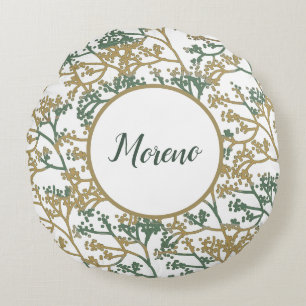 Coussins Ronds Nom Brush Beige Foliage