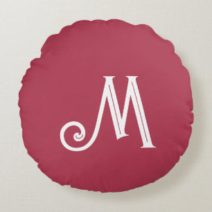 Coussins Ronds Nom de monogramme Deep Rose