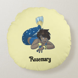 Coussins Ronds Nom personnalisé Lady mermaid