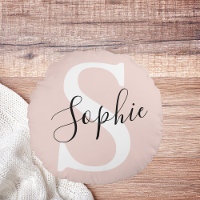 Nom personnalisé moderne Monogram Pastel Rose