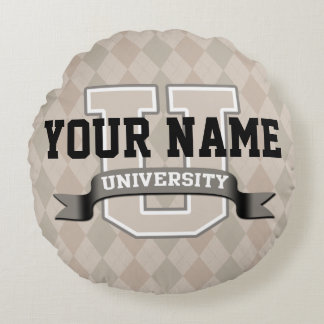 Coussins Ronds Nom personnalisé Université Cool Funny College