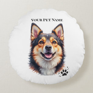 Coussins Ronds Nom simple moderne d'animal de compagnie & Concept