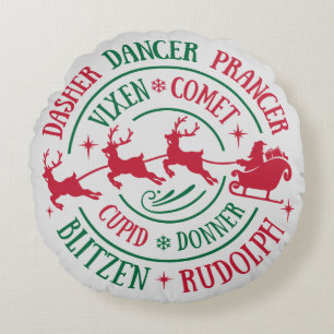Coussins Ronds Noms des rennes Arrondi Word Art