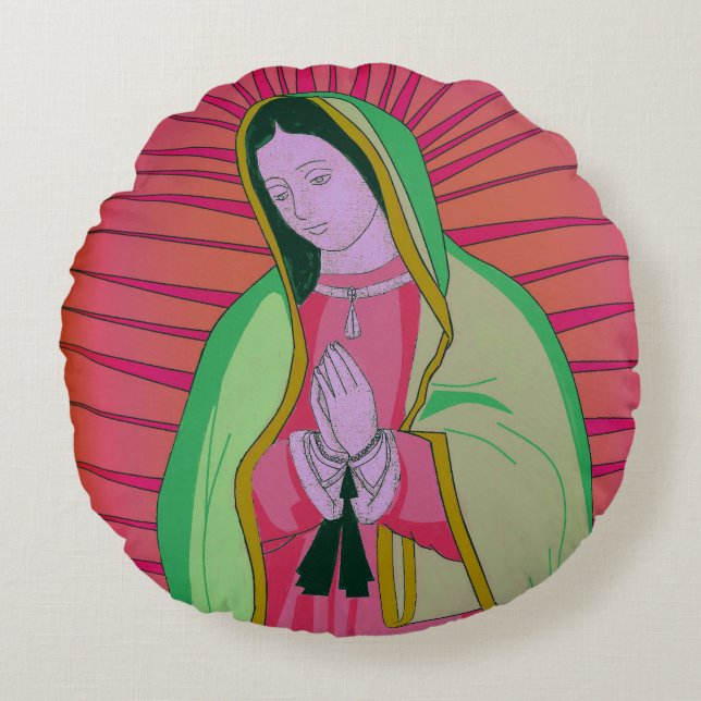 Coussins Ronds notre dame de guadalupe (Devant)