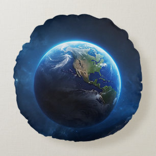 Coussins Ronds Notre maison Sapphire dans l'espace
