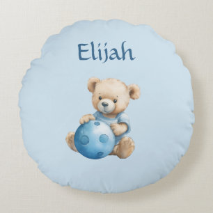 Coussins Ronds Nounours ours en peluche avec balle bleue
