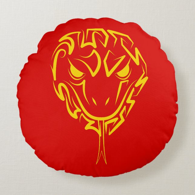 Coussins Ronds Nouvel An Lunaire Chinois du Serpent 2025 4723 Boi (Devant)