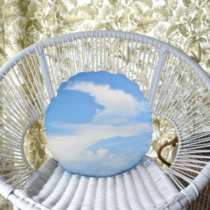Coussins Ronds Nuage blanc scintillant contre ciel bleu