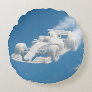 Coussins Ronds Nuage de course, ciel surréaliste de l'art F1 cous