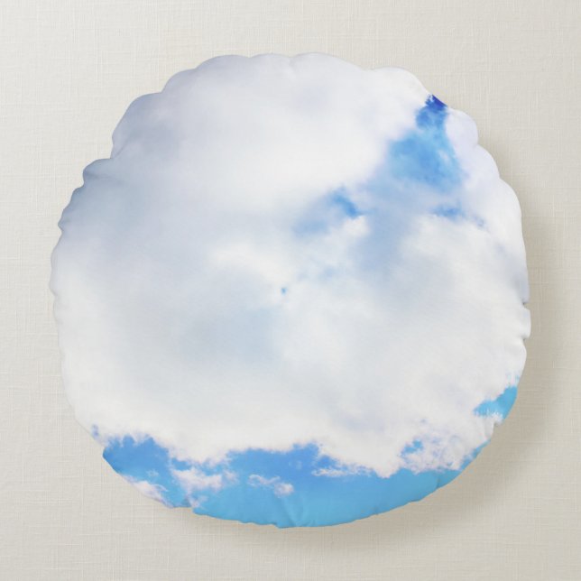 Coussins Ronds Nuages blancs et ciel bleu (Devant)