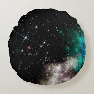Coussins Ronds Nuages colorés étoiles dans l'espace