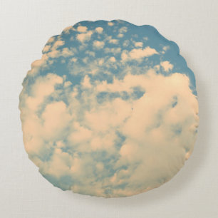Coussins Ronds Nuages - Décor de style effet vintage 