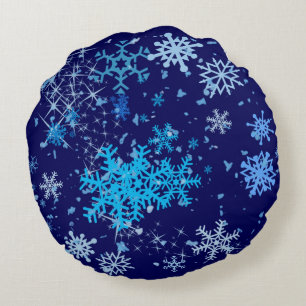 Coussins Ronds Nuit de Noël neige
