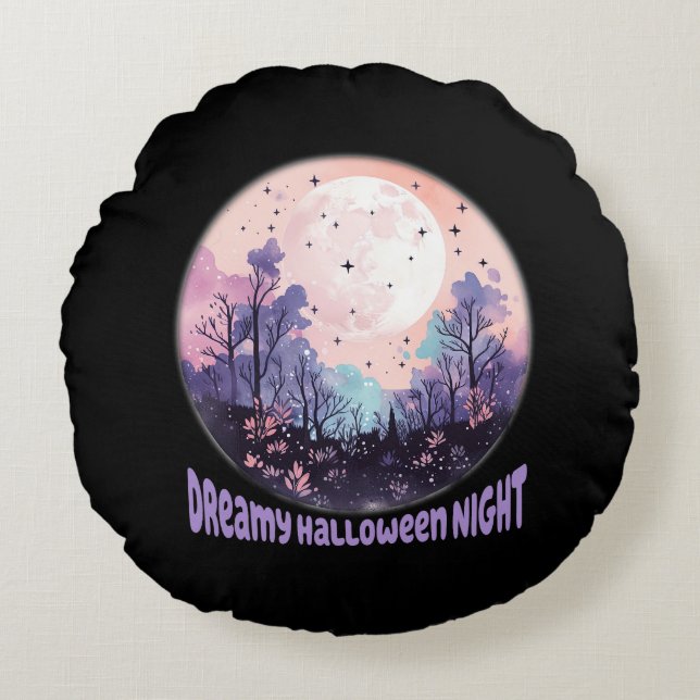 Coussins Ronds Nuit d'Halloween (Devant)