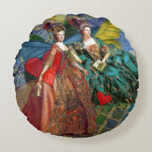 Coussins Ronds Nuit étoilée Demoiselles Rococo Ailes de Papillon