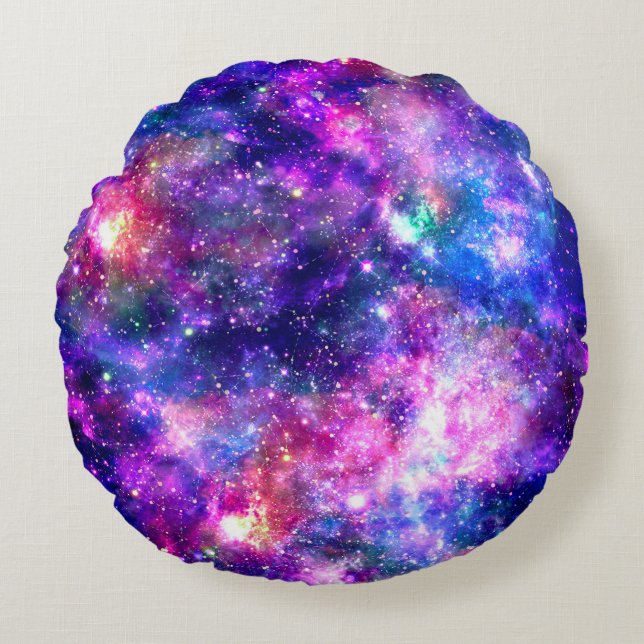 Coussins Ronds Nuit Galaxy (Devant)