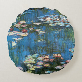 Coussins Ronds Nymphéas par Claude Monet, Impressionnisme Vintage
