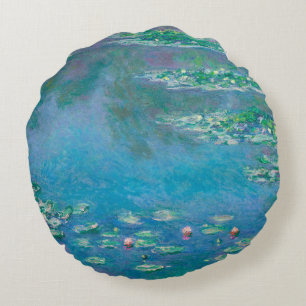 Coussins Ronds Nymphéas par Claude Monet Peinture d'art fin