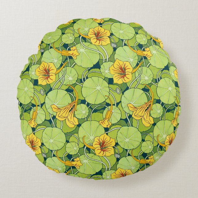 Coussins Ronds Nymphéas vintage (Devant)
