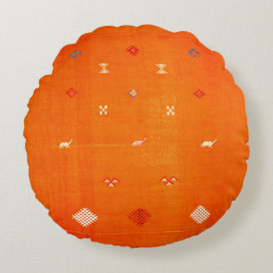 Coussins Ronds Oasis de coucher de soleil : Orange Heritage Boho 