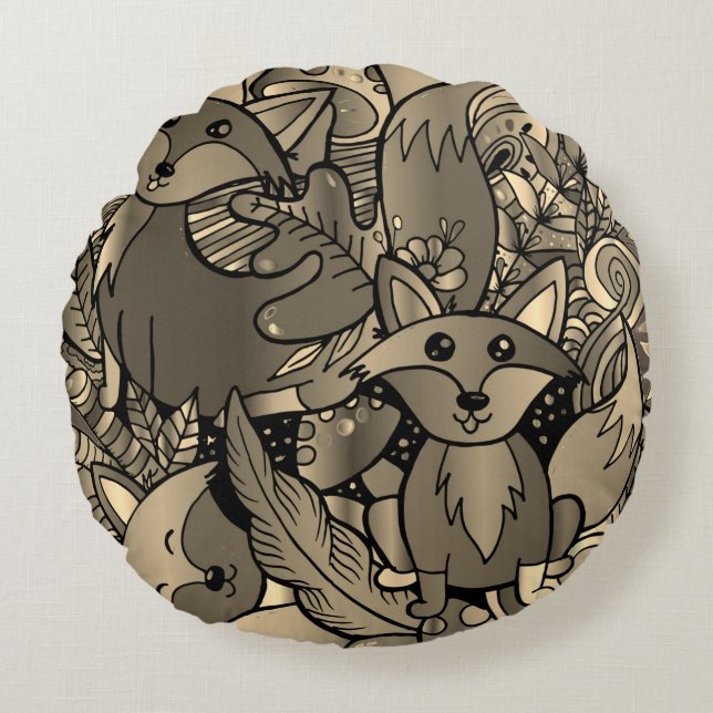 Coussins Ronds Obtention du ton de Sepia Foxy (Devant)