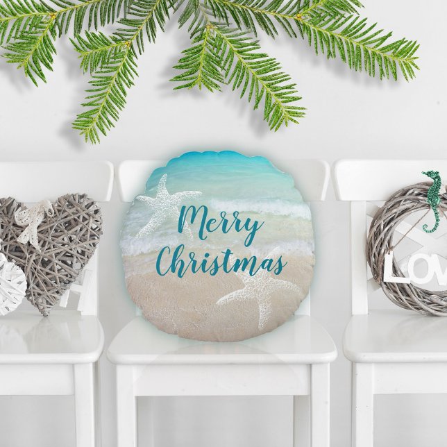 Coussins Ronds Ocean Beach Sea Stars Vacances ou tous les jours (Créateur téléchargé)