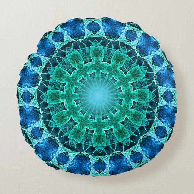 Coussins Ronds Ocean Mandala (Devant)