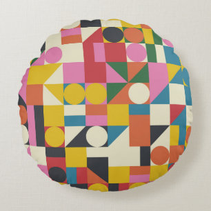 Coussins Ronds OEuvre Bauhaus : composition géométrique abstraite