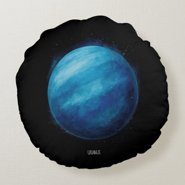 Coussins Ronds Oeuvre de la planète Uranus - Illustration de l'es (Dos)