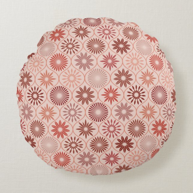 Coussins Ronds Ogee Boho fleurs (Devant)