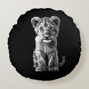 Coussins Ronds Oh Bébé Gros Chat Cub Gris