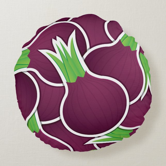 Coussins Ronds Oignons violets funky (Dos)