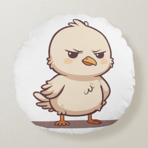 Coussins Ronds Oiseau Bébé Grondeur Drôle Kawaii Dessin Animé