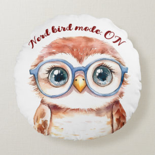 Coussins Ronds Oiseau Nerd geek
