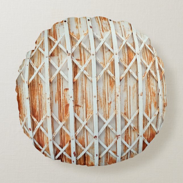 Coussins Ronds Old iron door panels are rusted. abstract,antique, (Devant)