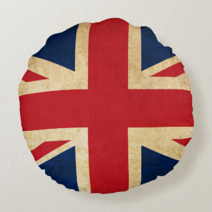 Coussins Ronds Old Vintage Grunge Royaume-Uni Flag Union Jack