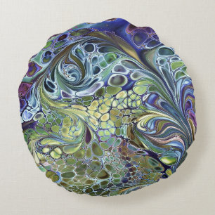 Coussins Ronds Olive vert, purple blue burgundy