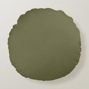 Coussins Ronds Olive vert Terre couleur solide Imprimer