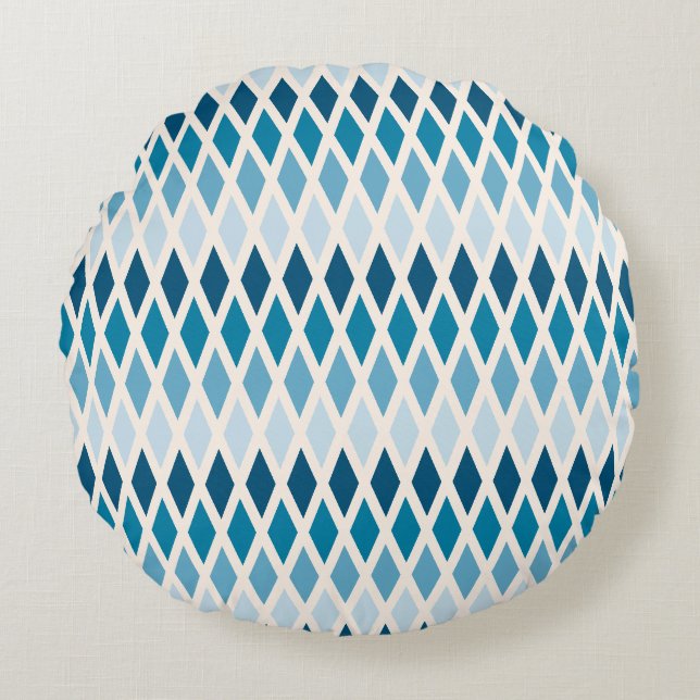 Coussins Ronds Ombre Diamant Bleu (Devant)