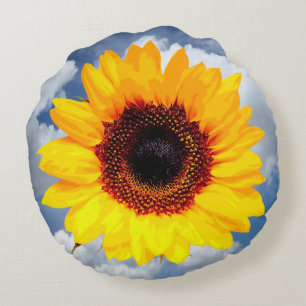 Coussins Ronds Only a Sunflower Blossom + your text & ideas