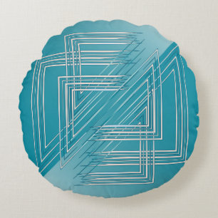 Coussins Ronds Opal Turquoise blanc