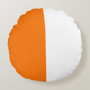 Coussins Ronds Orange Blanc Deux Couleurs Tonalité Moitié Fractio