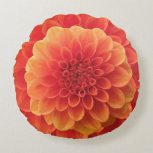 Coussins Ronds Orange Dahlia