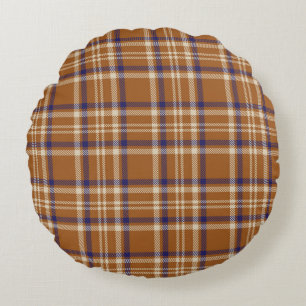 Coussins Ronds Orange Glen Plaid texturé transparent motif abstra